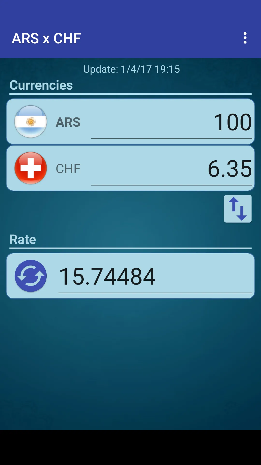 Argentine Peso x Swiss Franc | Indus Appstore | Screenshot