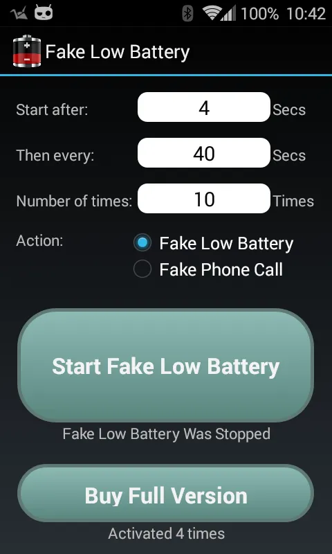 Fake Low Battery | Indus Appstore | Screenshot