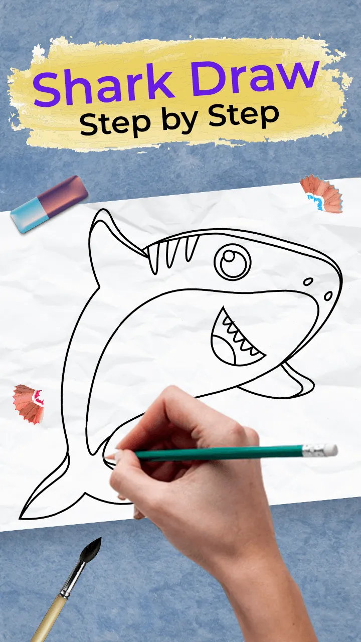 Shark Draw Step by Step | Indus Appstore | Screenshot