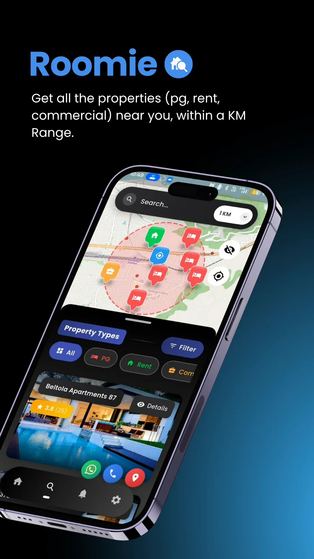 Roomie: Find Rent Rooms & PGs | Indus Appstore | Screenshot