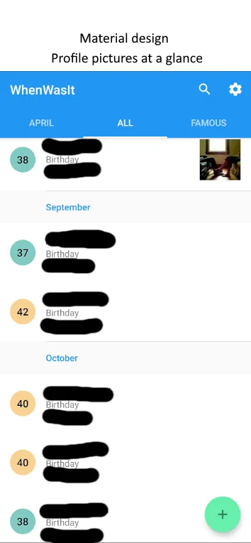 WhenWasIt (birthday reminder) | Indus Appstore | Screenshot