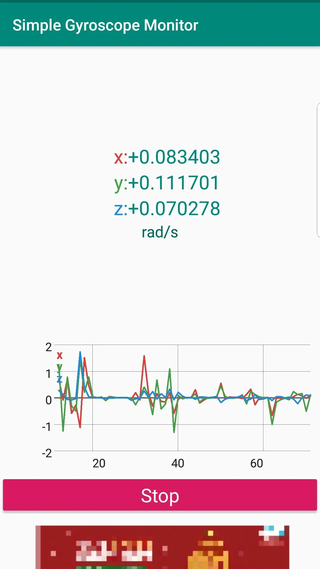 Simple Gyroscope Monitor | Indus Appstore | Screenshot