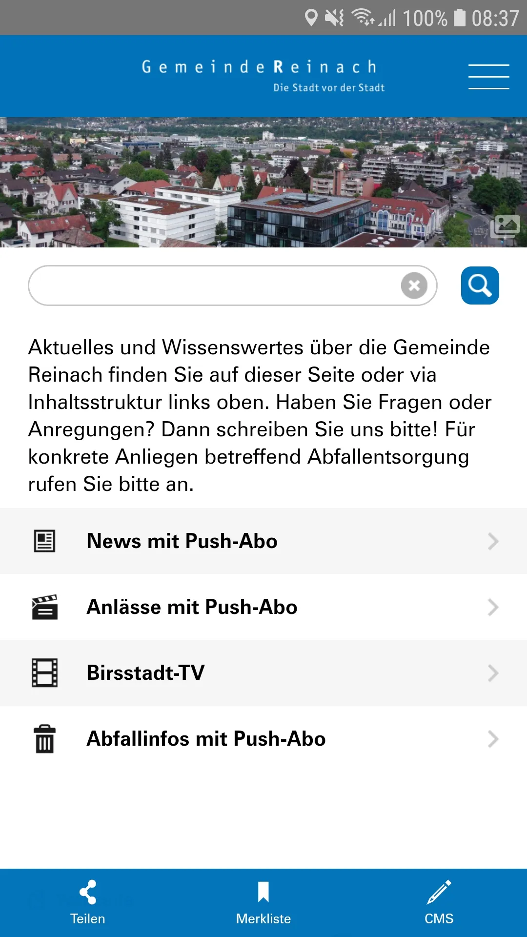 Gemeinde Reinach | Indus Appstore | Screenshot