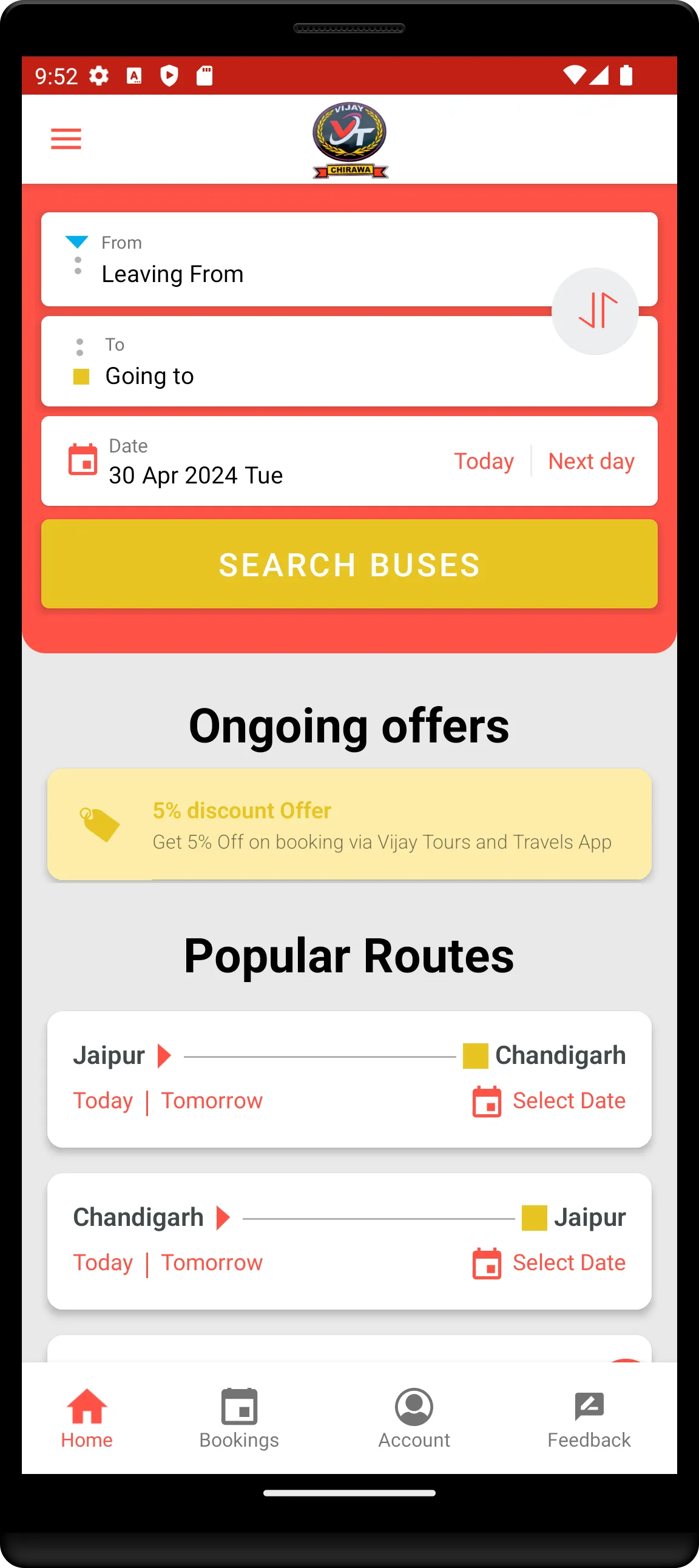 Vijay Travels | Indus Appstore | Screenshot