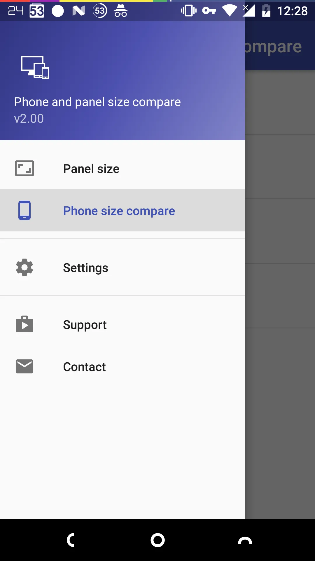 Phone & panel size compare | Indus Appstore | Screenshot