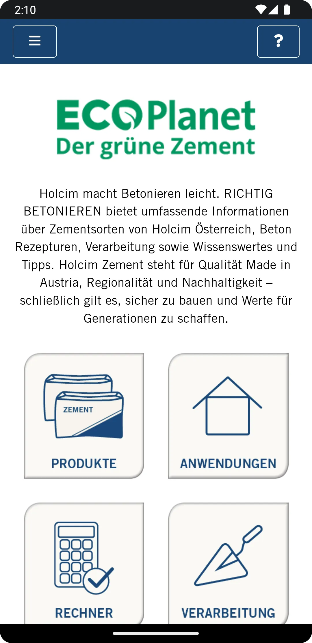 Richtig Betonieren von Holcim | Indus Appstore | Screenshot