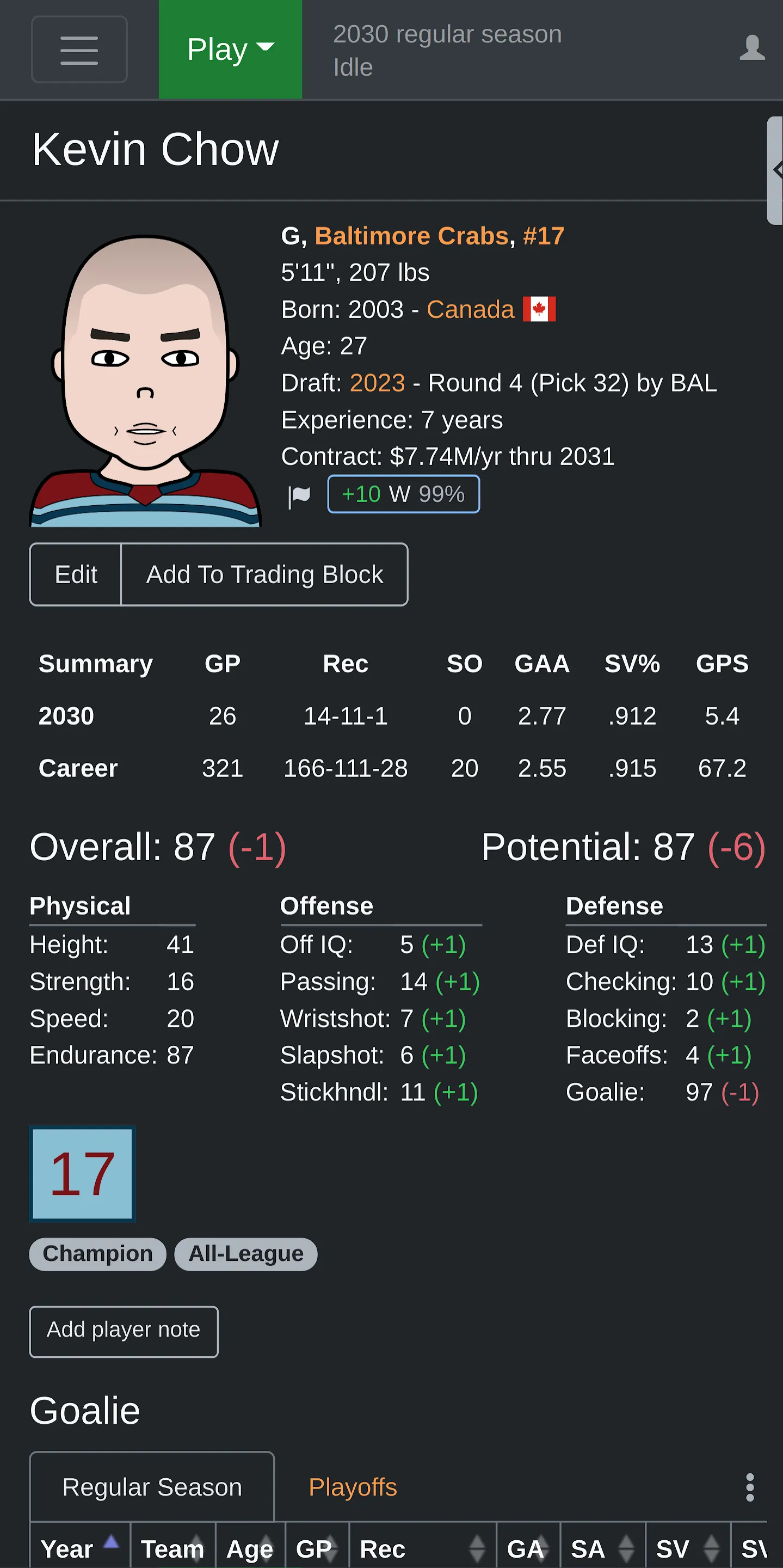 ZenGM Hockey | Indus Appstore | Screenshot