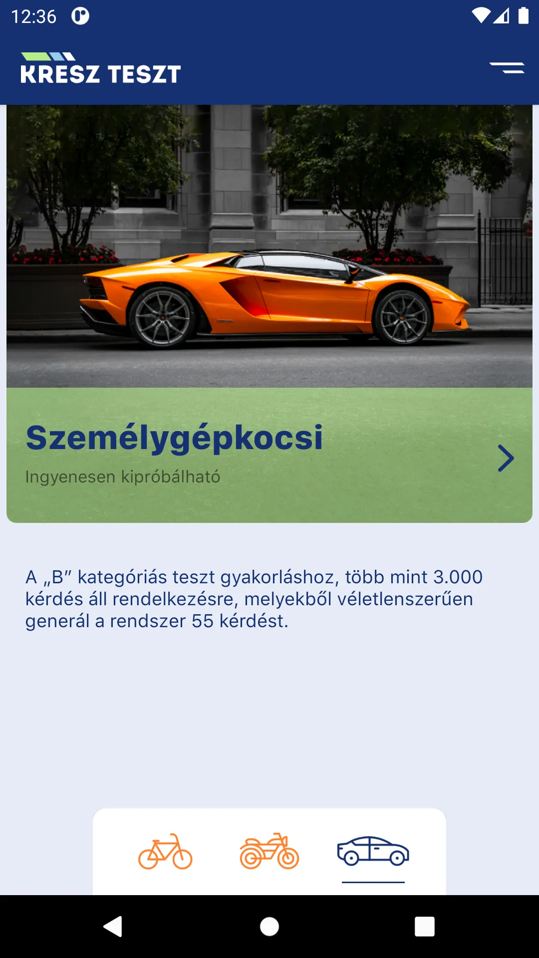 KreszTeszt | Indus Appstore | Screenshot