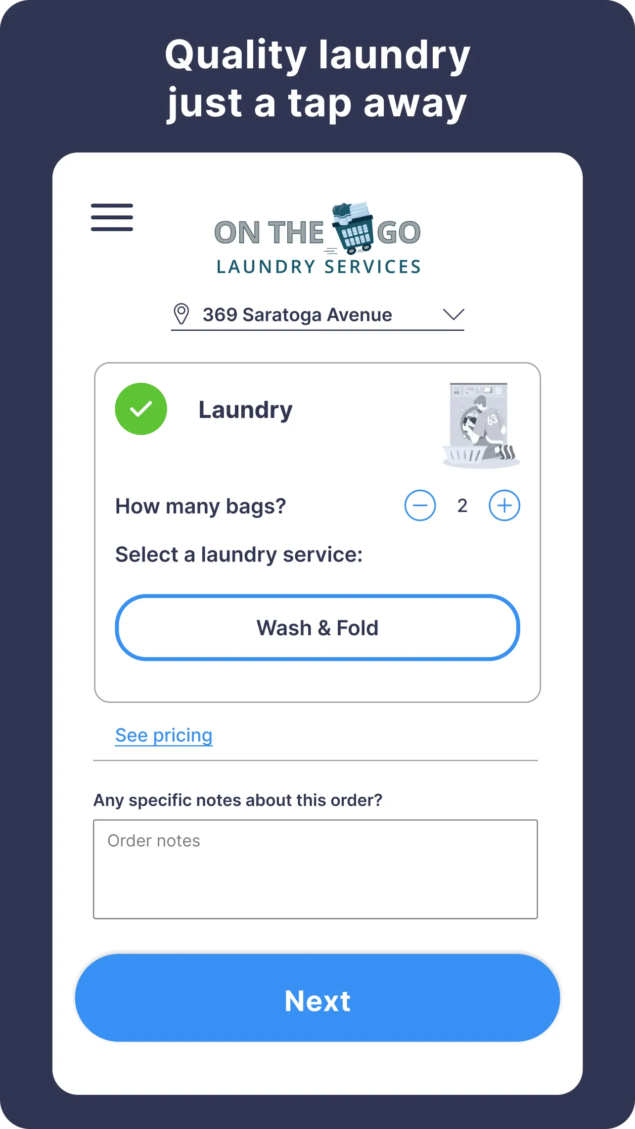 On The Go Laundry | Indus Appstore | Screenshot