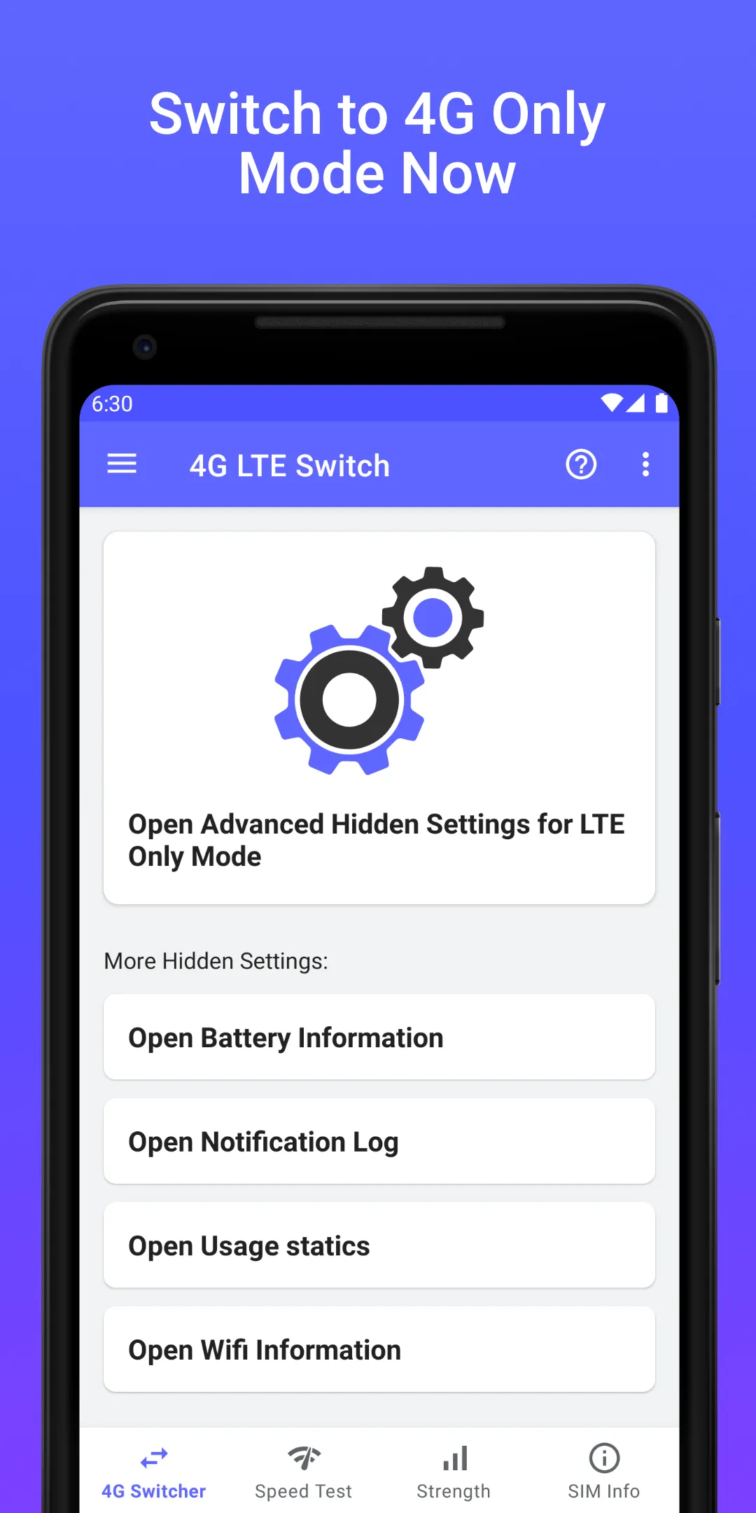 4G LTE Network Switch - Speed | Indus Appstore | Screenshot