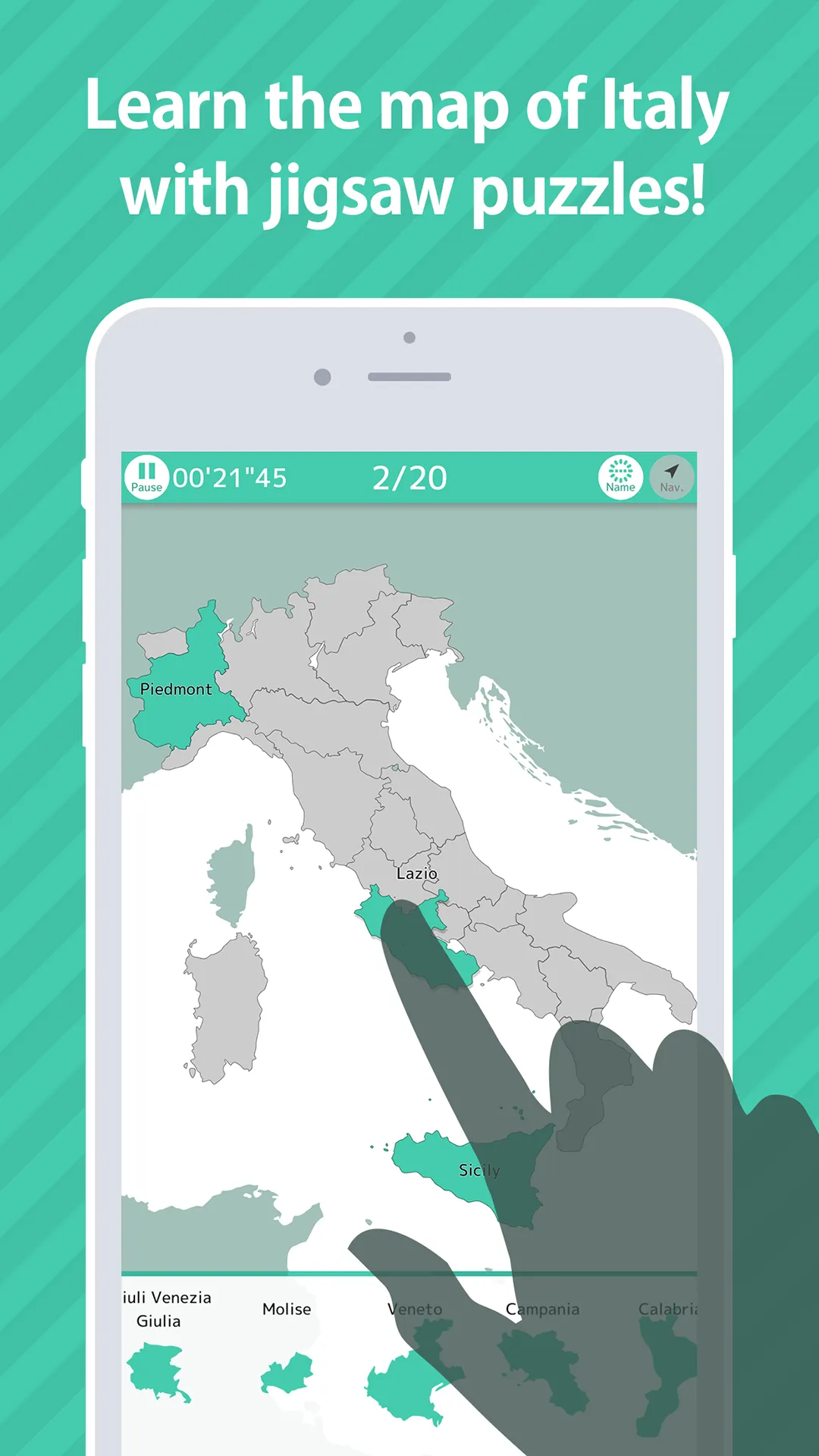 E. Learning Italy Map Puzzle | Indus Appstore | Screenshot