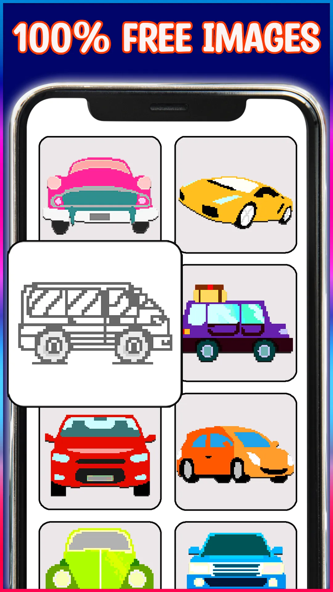 Cars Pixel Art Color by Number | Indus Appstore | Screenshot