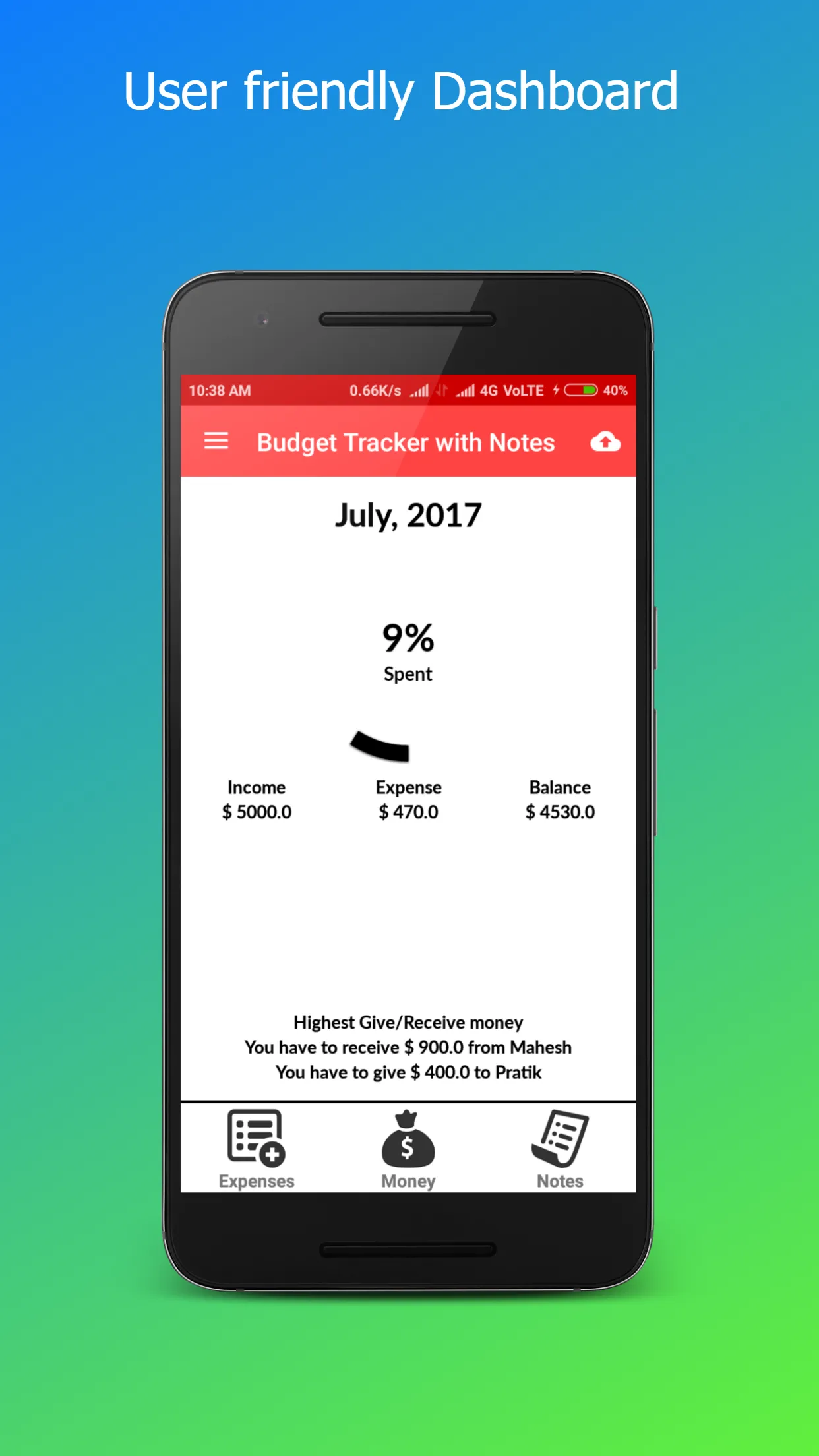 Budget Tracker with Notes | Indus Appstore | Screenshot