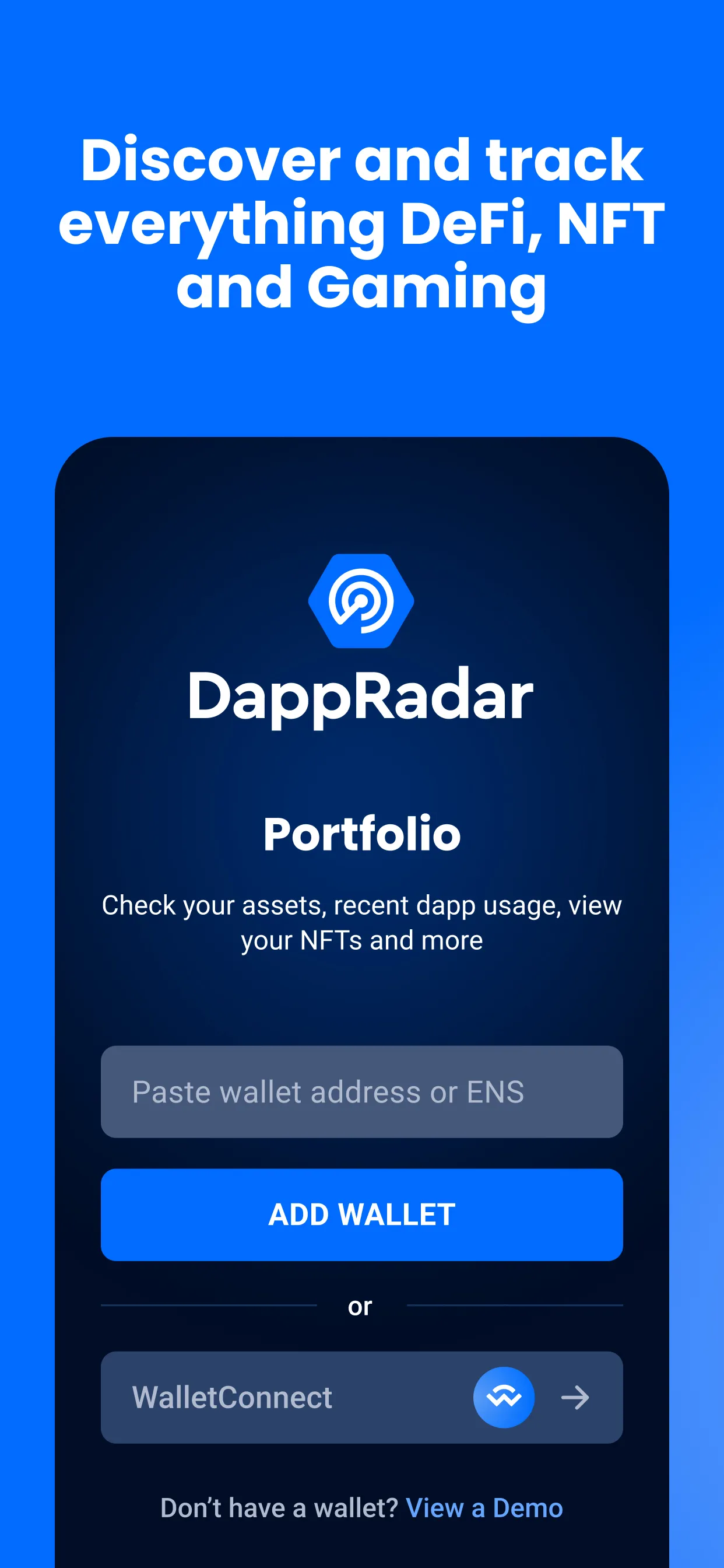 DappRadar: Web3 NFT Portfolio | Indus Appstore | Screenshot