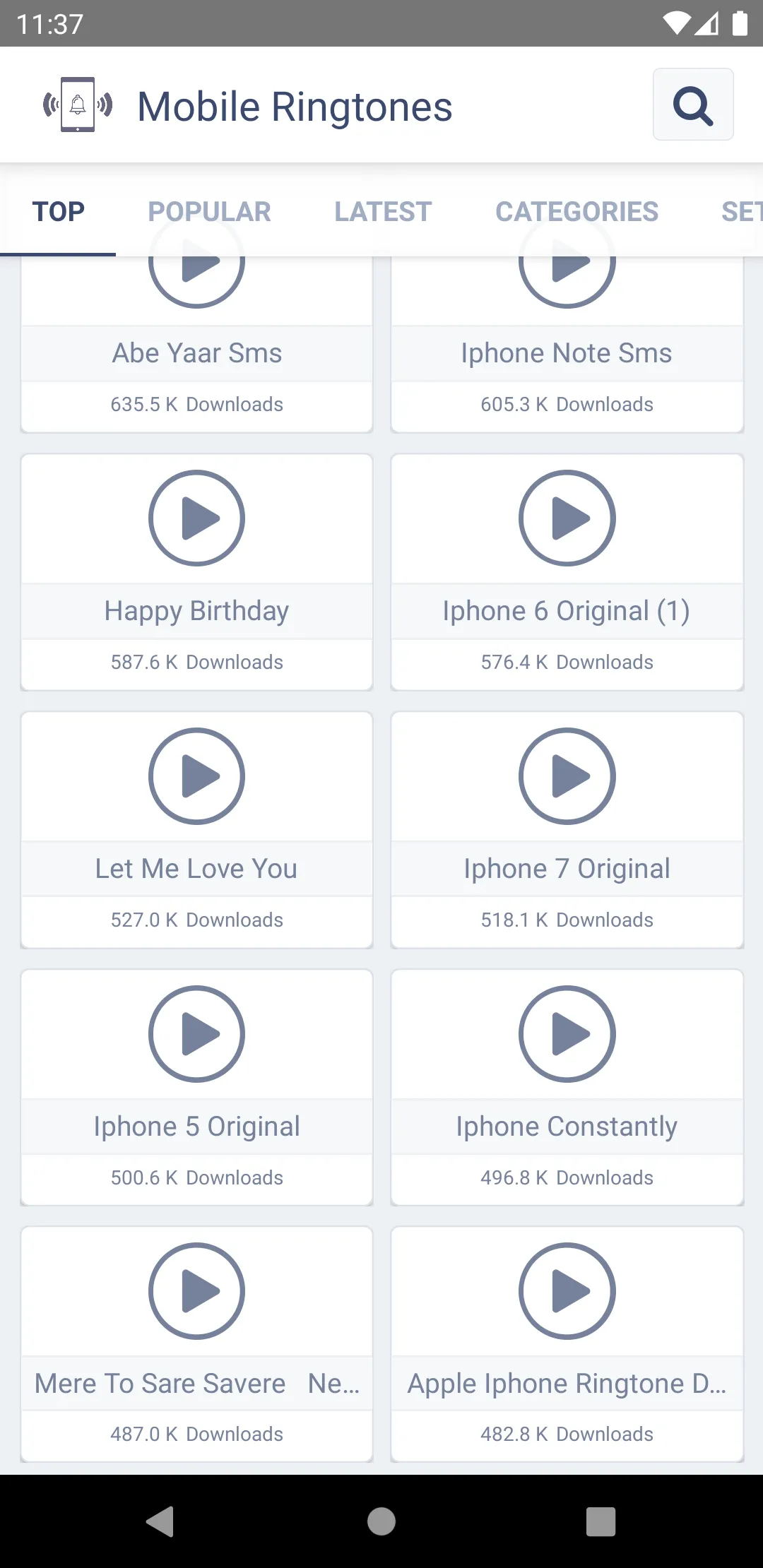 Mobile Ringtones | Indus Appstore | Screenshot