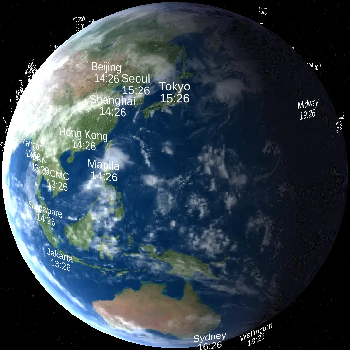 World Time Globe 世界時計地球儀 | Indus Appstore | Screenshot