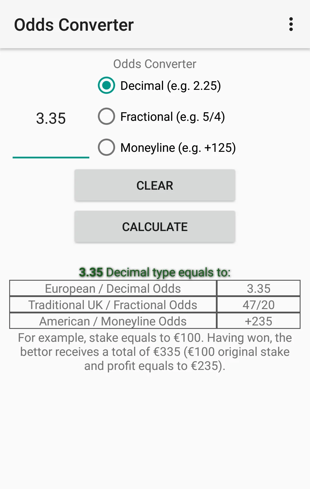 Odds Converter | Indus Appstore | Screenshot