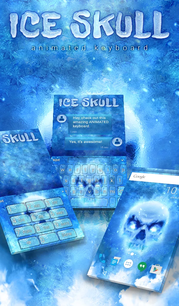 Ice Skull Keyboard & Wallpaper | Indus Appstore | Screenshot