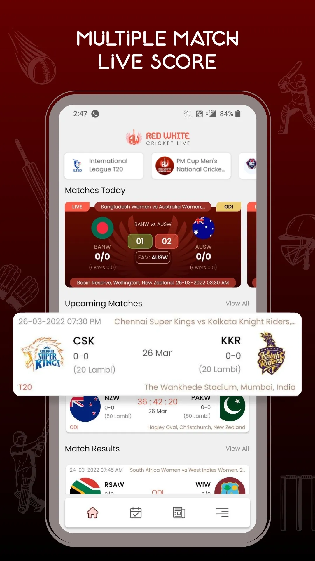 Red White Cricket Live Line | Indus Appstore | Screenshot