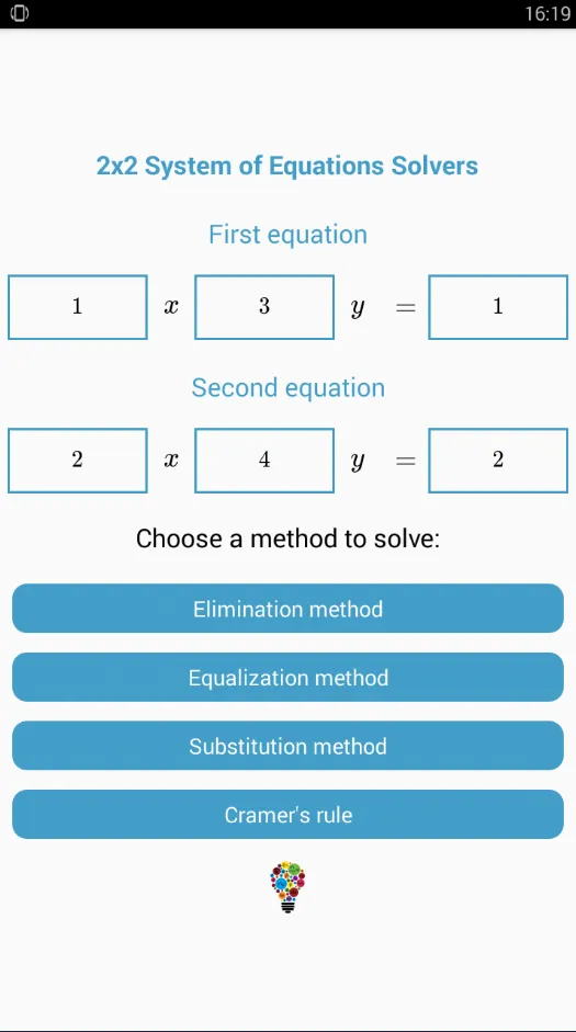 2x2 System of Equation Solvers | Indus Appstore | Screenshot