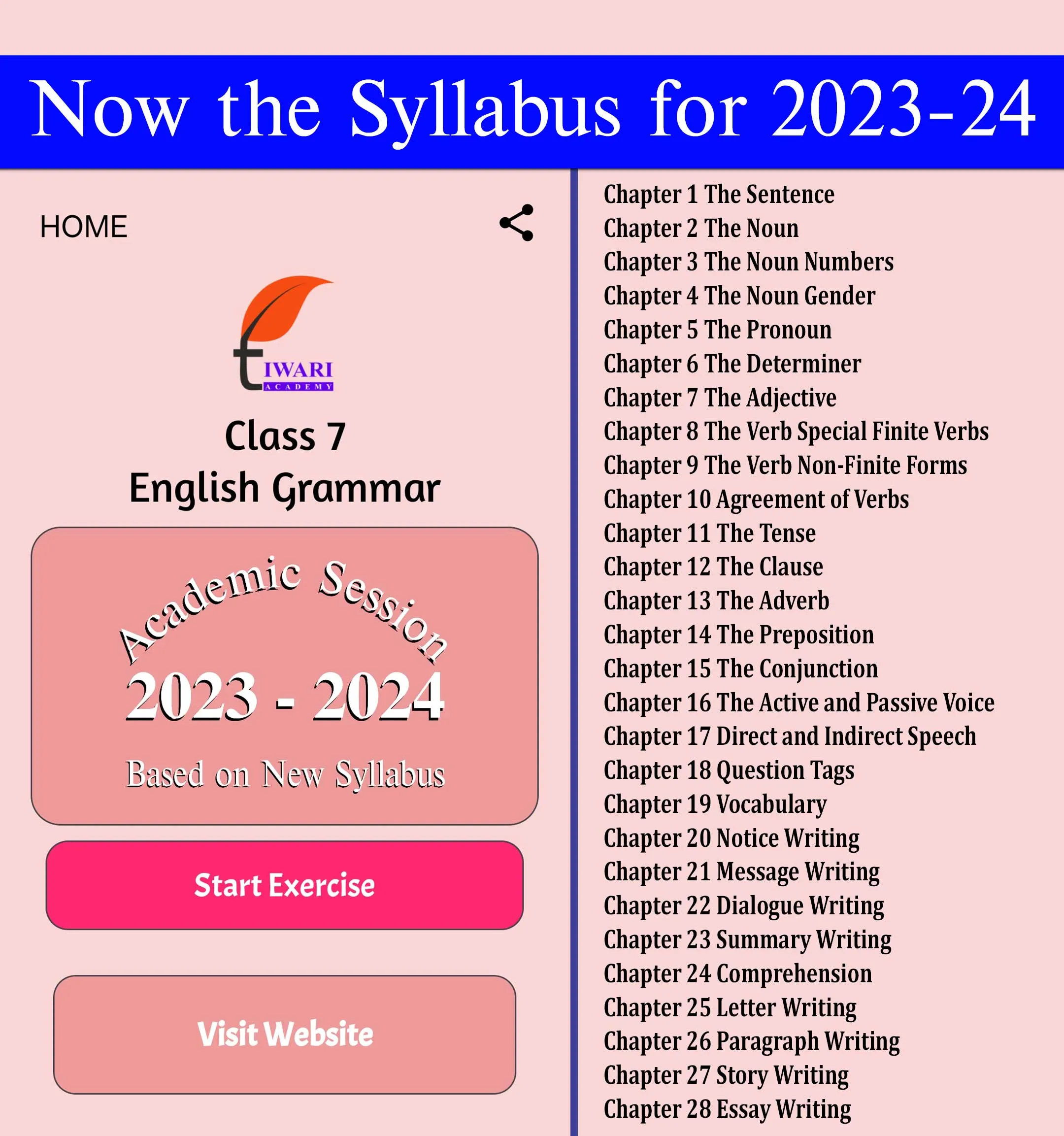 Class 7 English Grammar Book | Indus Appstore | Screenshot