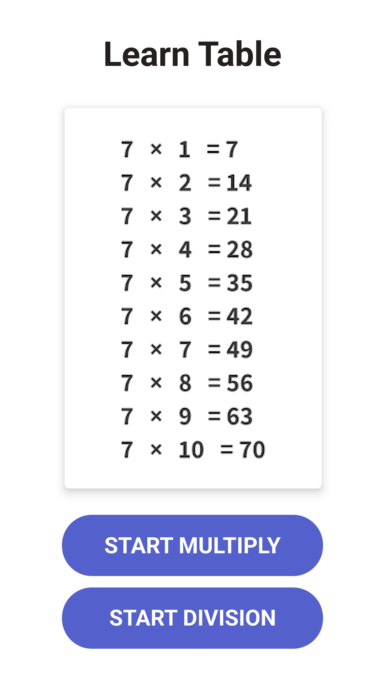 Times Tables - Multiplication | Indus Appstore | Screenshot