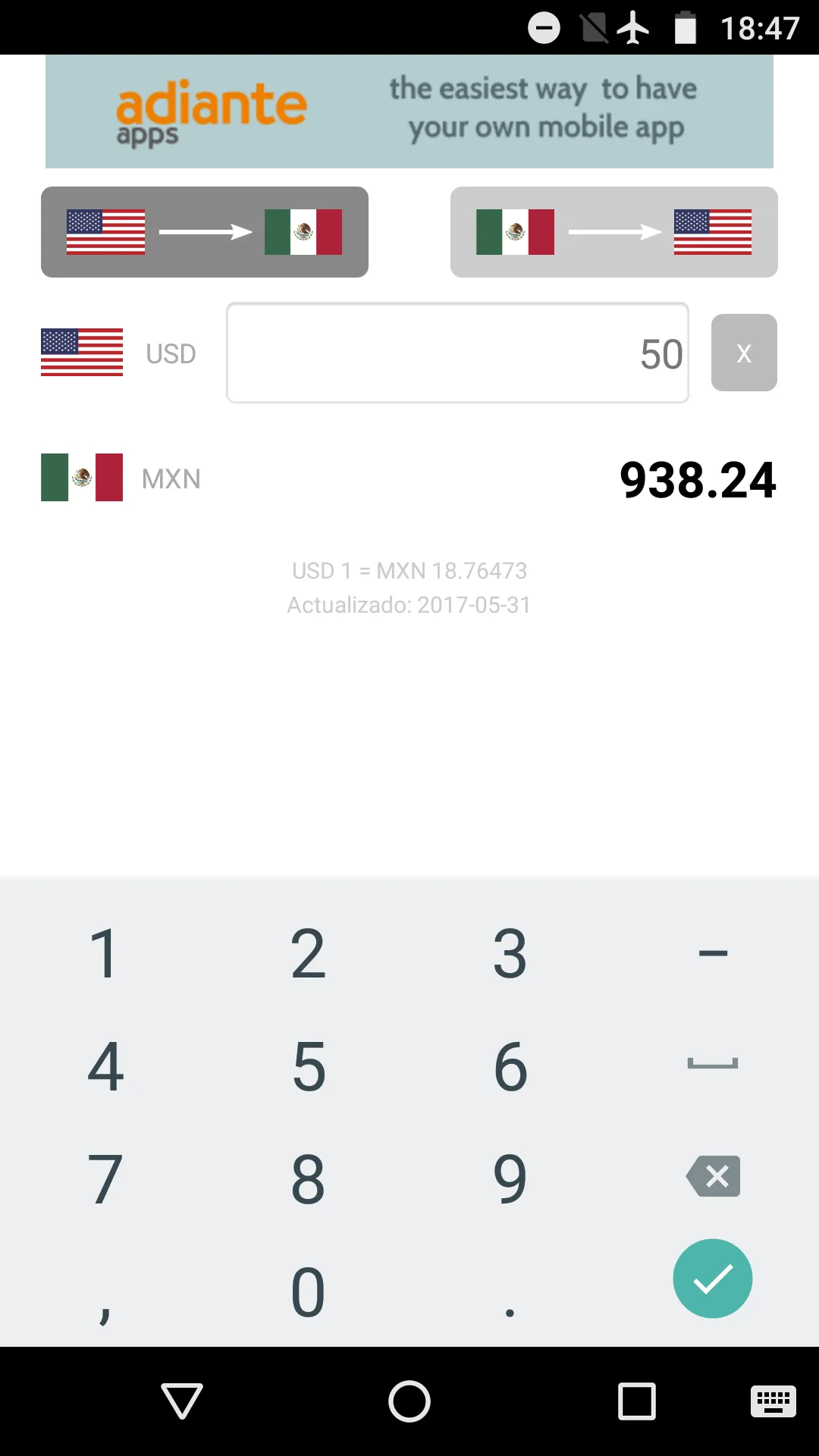 US Dollar to Mexican Peso | Indus Appstore | Screenshot