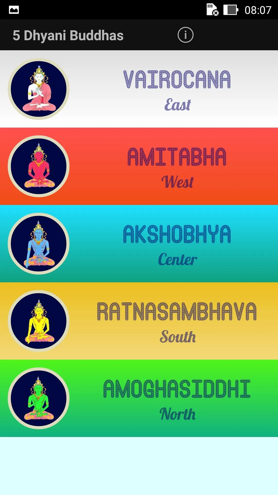 Five Dhyani Buddhas | Indus Appstore | Screenshot