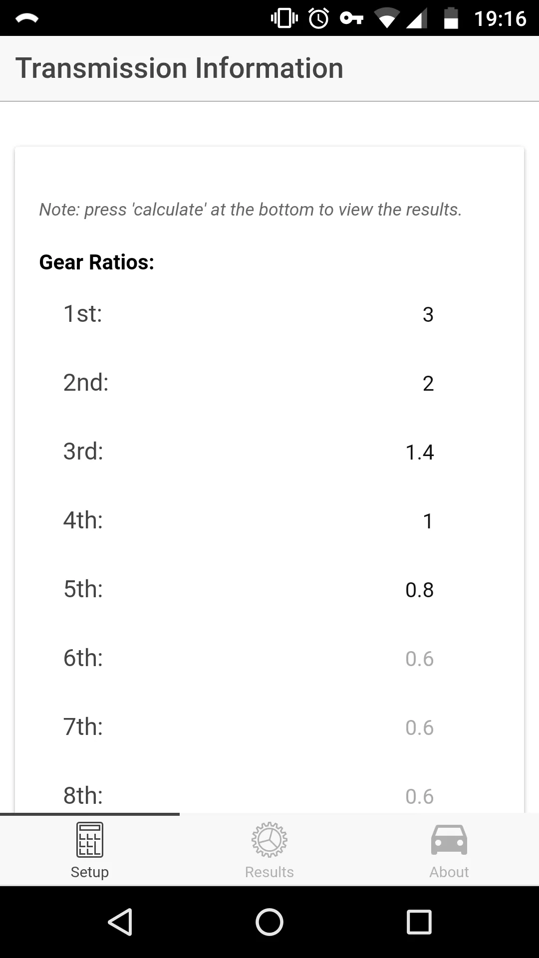 GearBuddy RPM-MPH Calculator | Indus Appstore | Screenshot