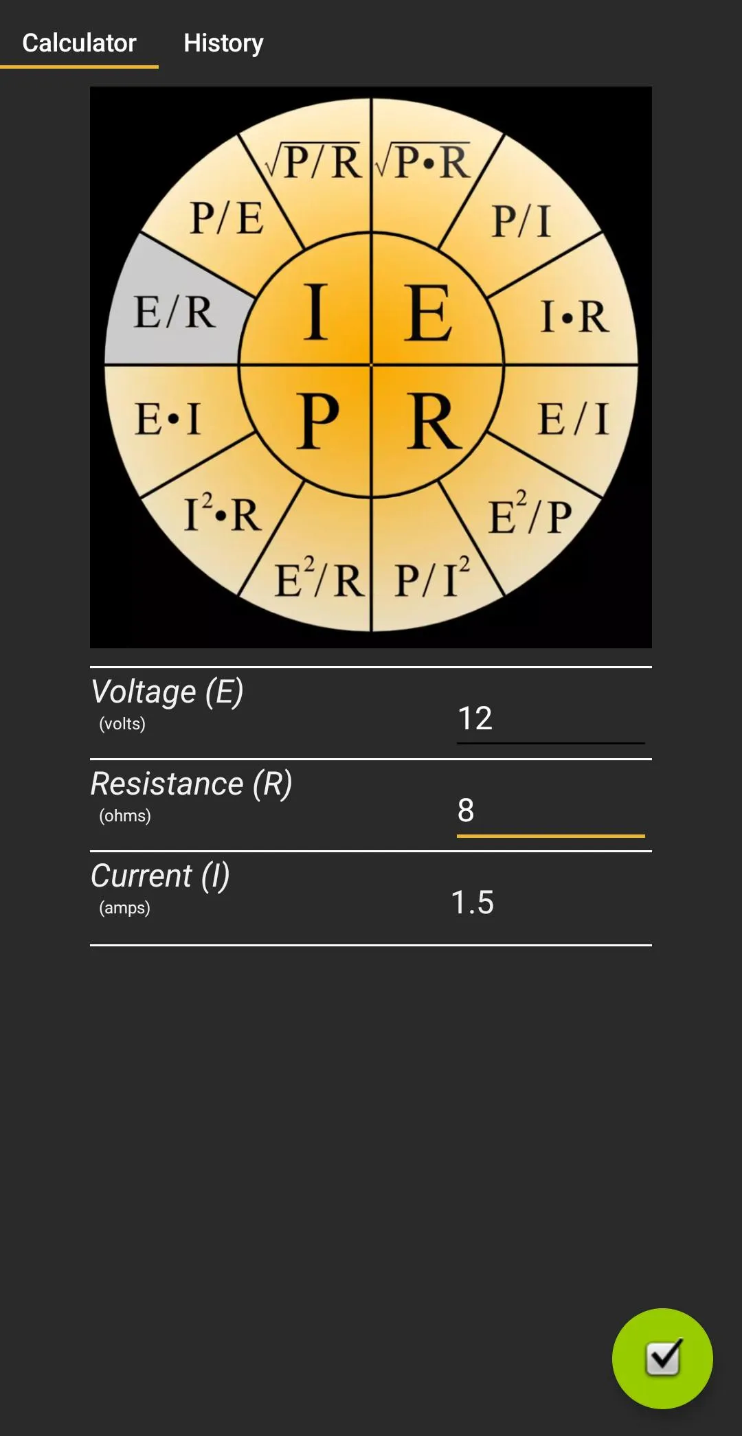 Ohm's Law Calculator | Indus Appstore | Screenshot