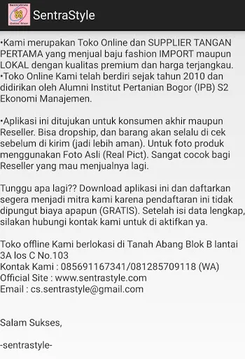 Sentrastyle Online Shop Tanah  | Indus Appstore | Screenshot