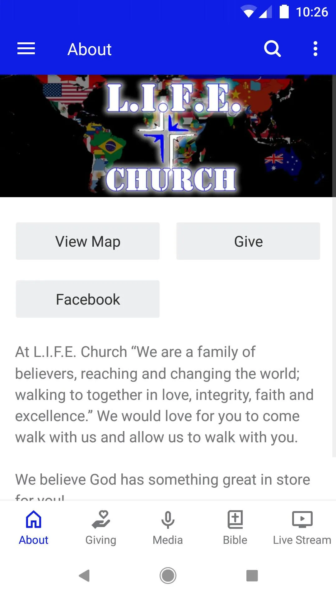 L.I.F.E. Church West RVA | Indus Appstore | Screenshot