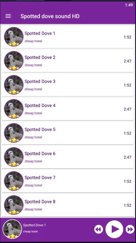 Spotted Dove Sounds HD | Indus Appstore | Screenshot