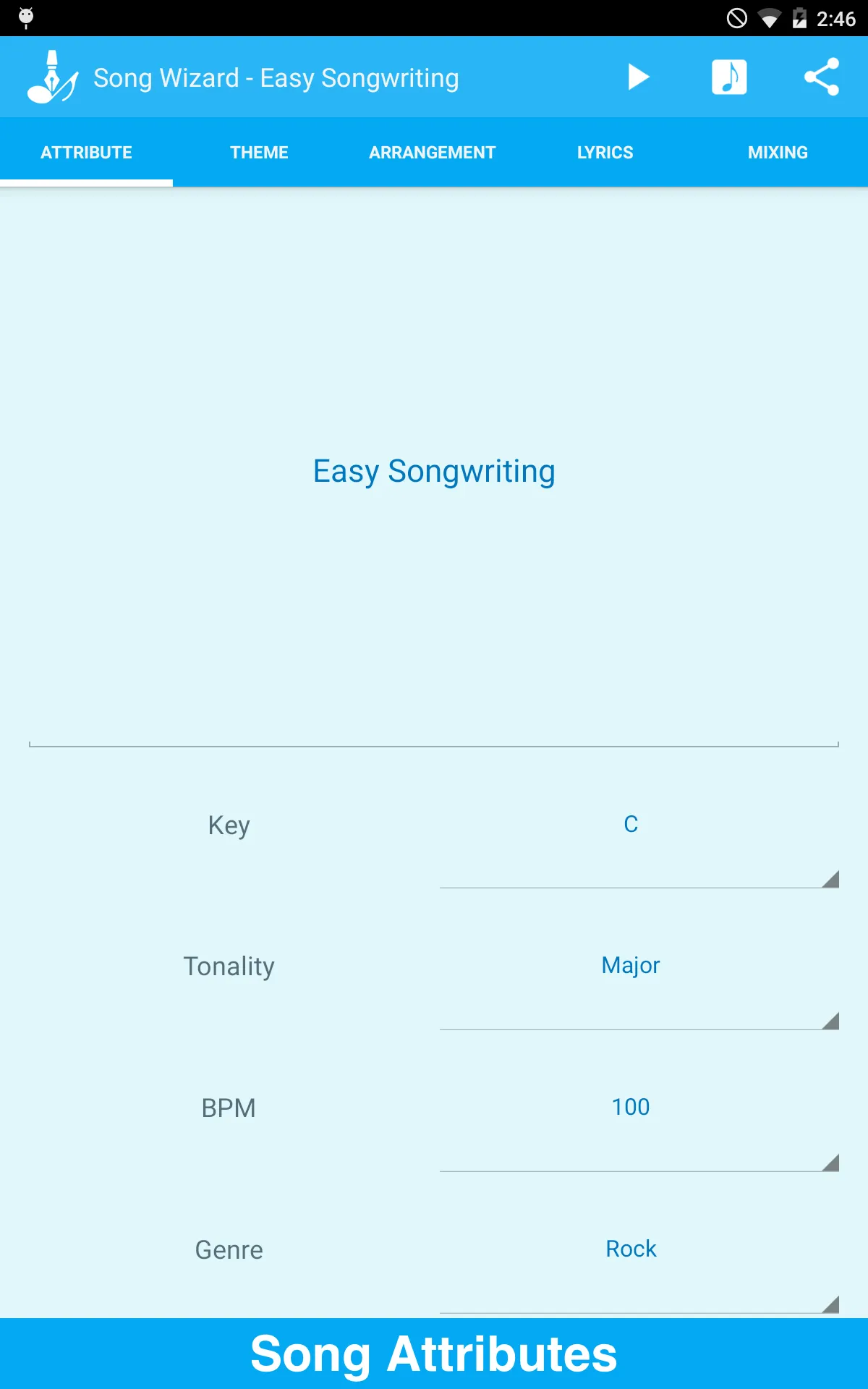 Songwriting Wizard | Indus Appstore | Screenshot