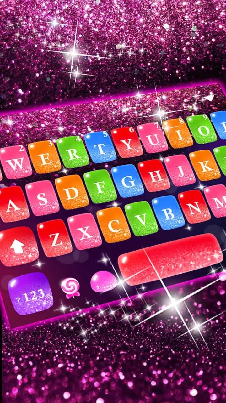 Colorful Glitter Keyboard Them | Indus Appstore | Screenshot