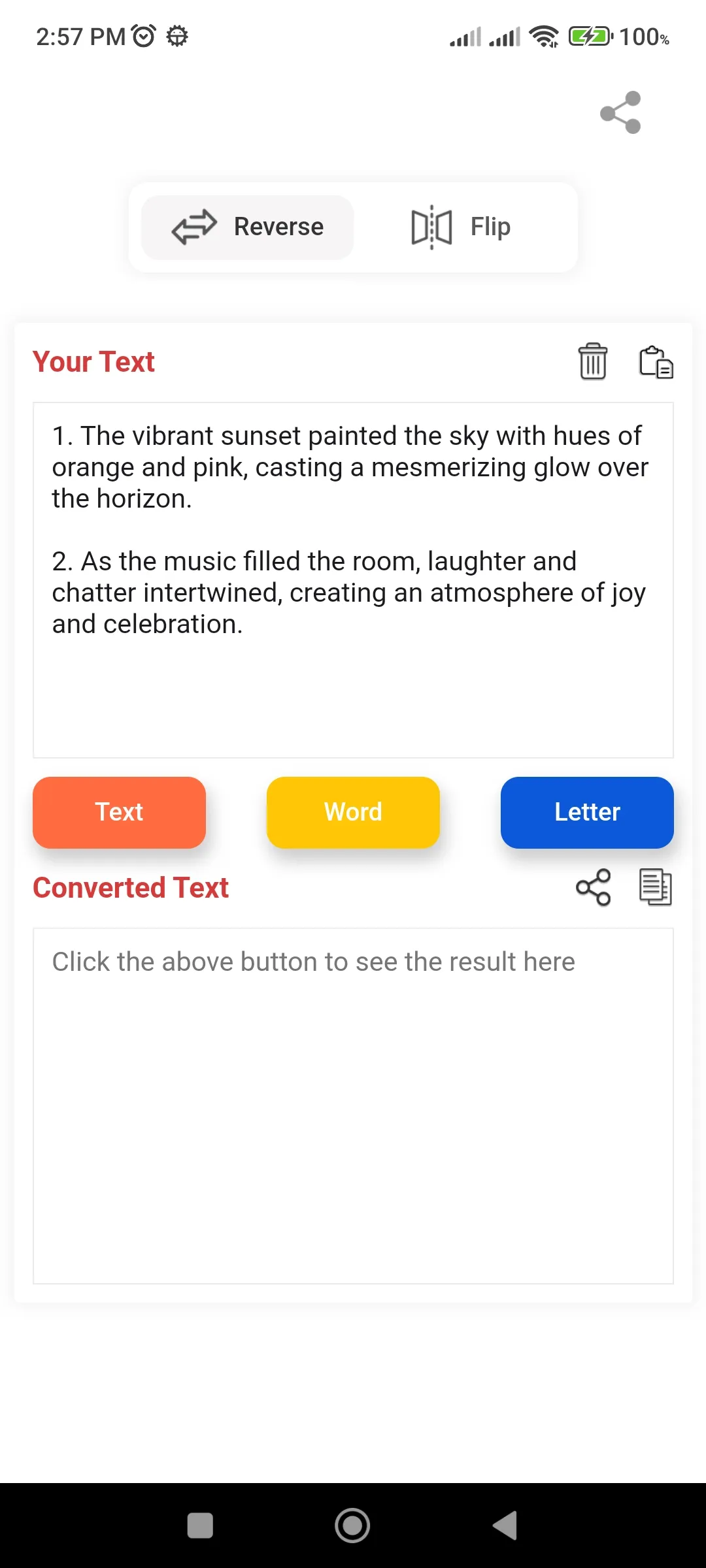 Magic Flip Reverse Text Maker | Indus Appstore | Screenshot