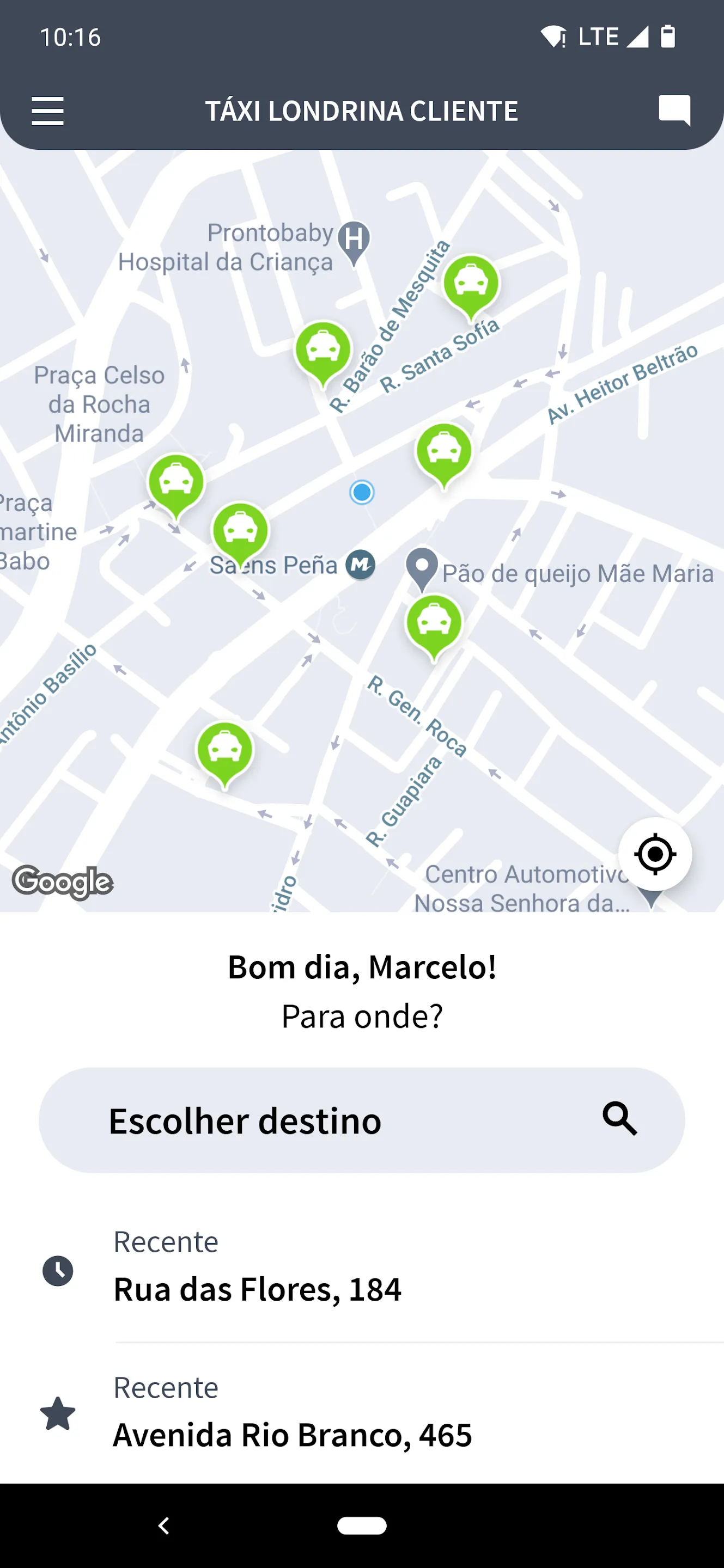 Táxi Londrina Cliente | Indus Appstore | Screenshot