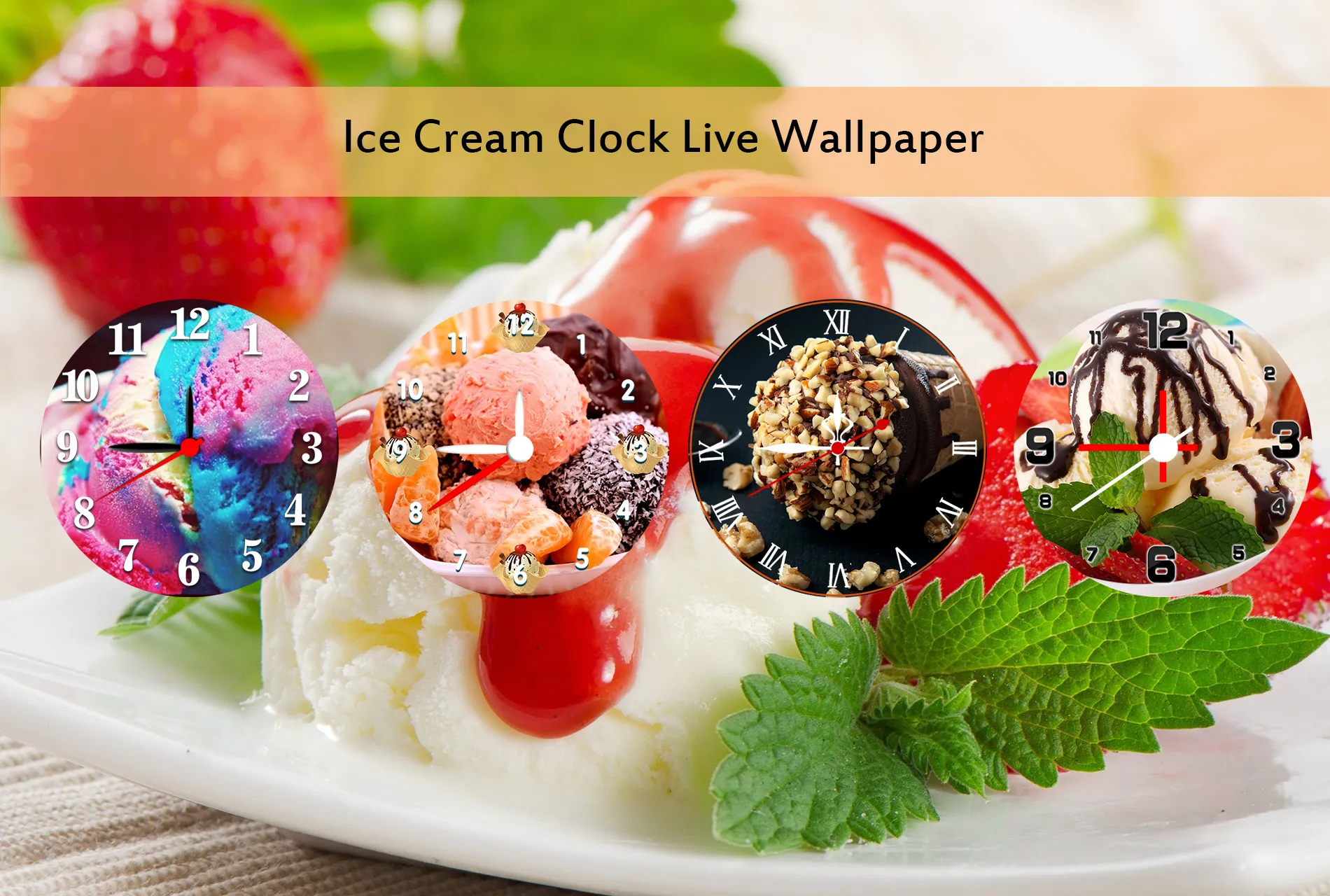 Ice cream Clock Live Wallpaper | Indus Appstore | Screenshot