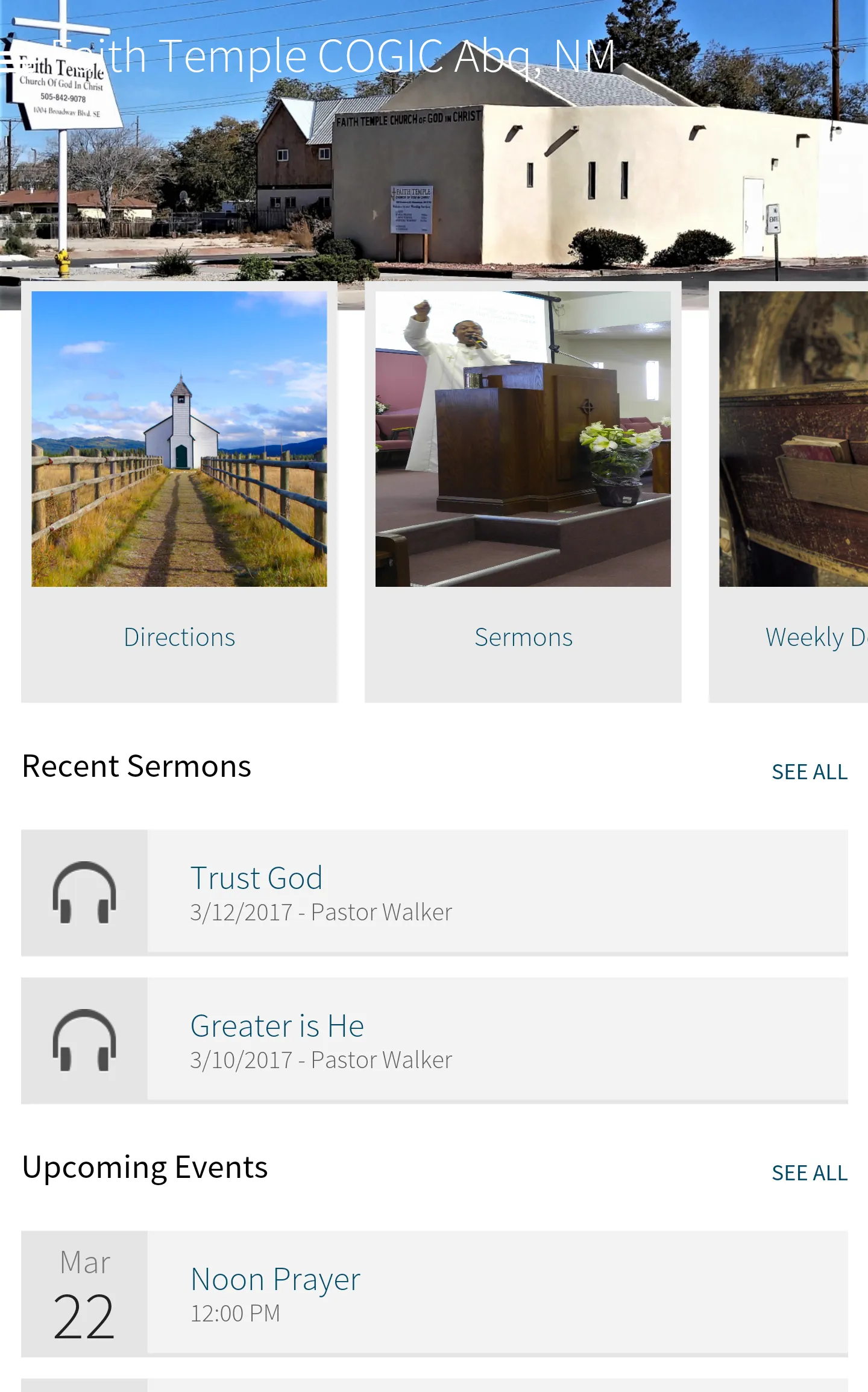 Faith Temple COGIC Abq, NM | Indus Appstore | Screenshot