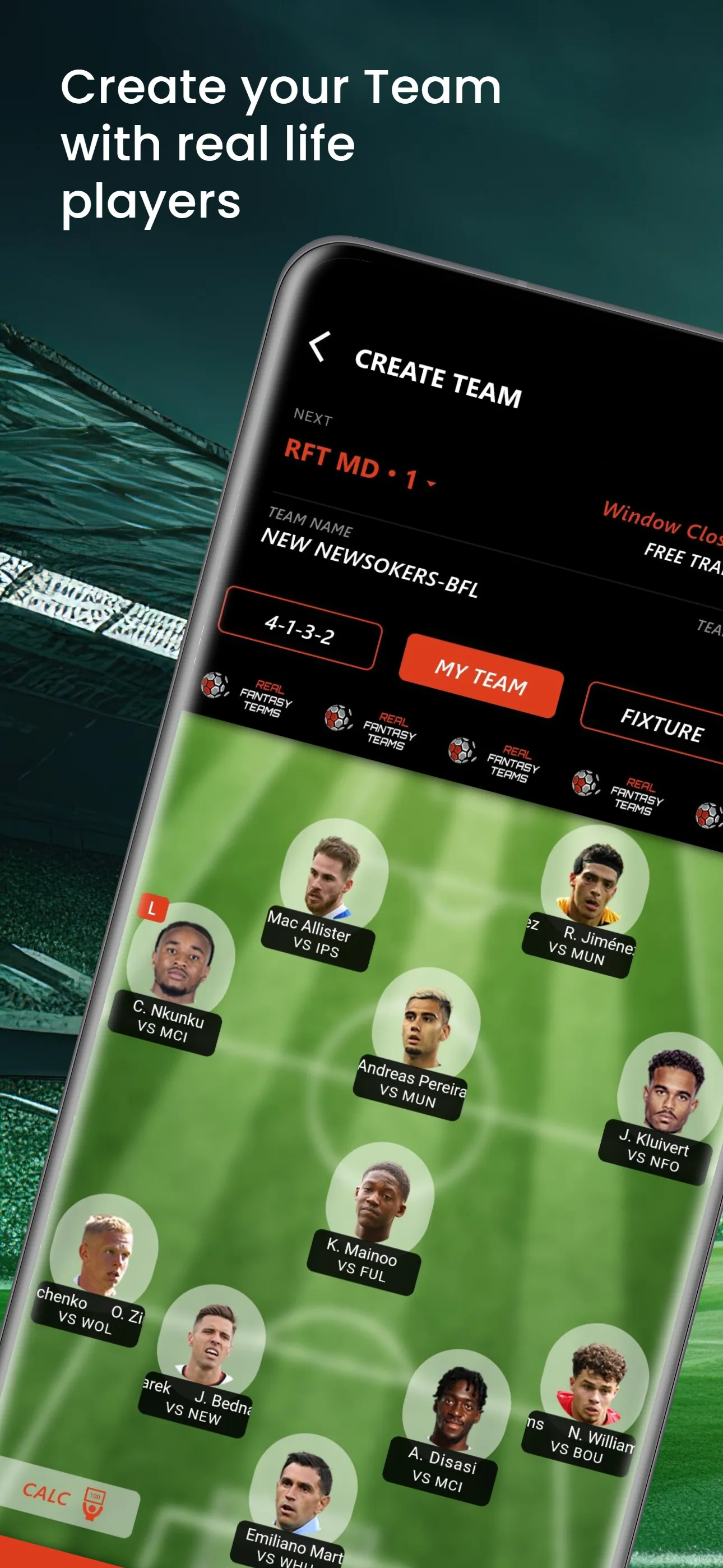 Real Fantasy Teams | Indus Appstore | Screenshot