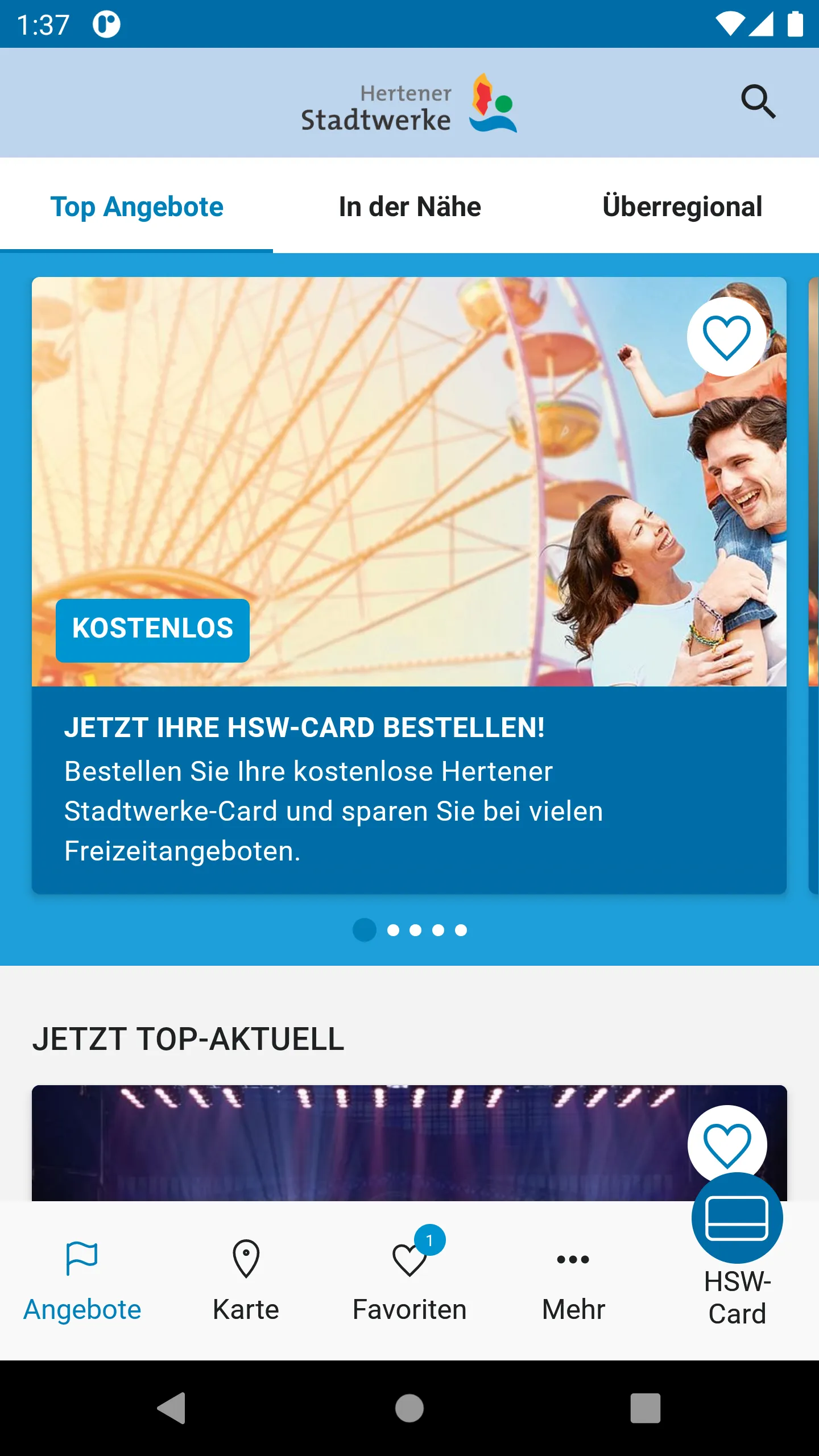 HSW-Card-Vorteilsapp | Indus Appstore | Screenshot