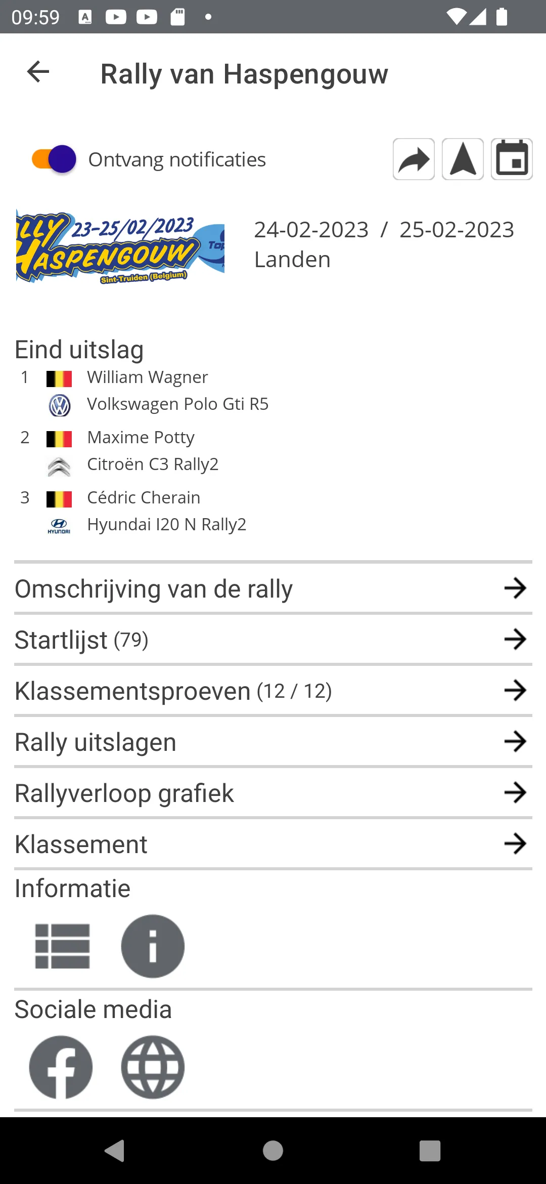 Rally Results | Indus Appstore | Screenshot