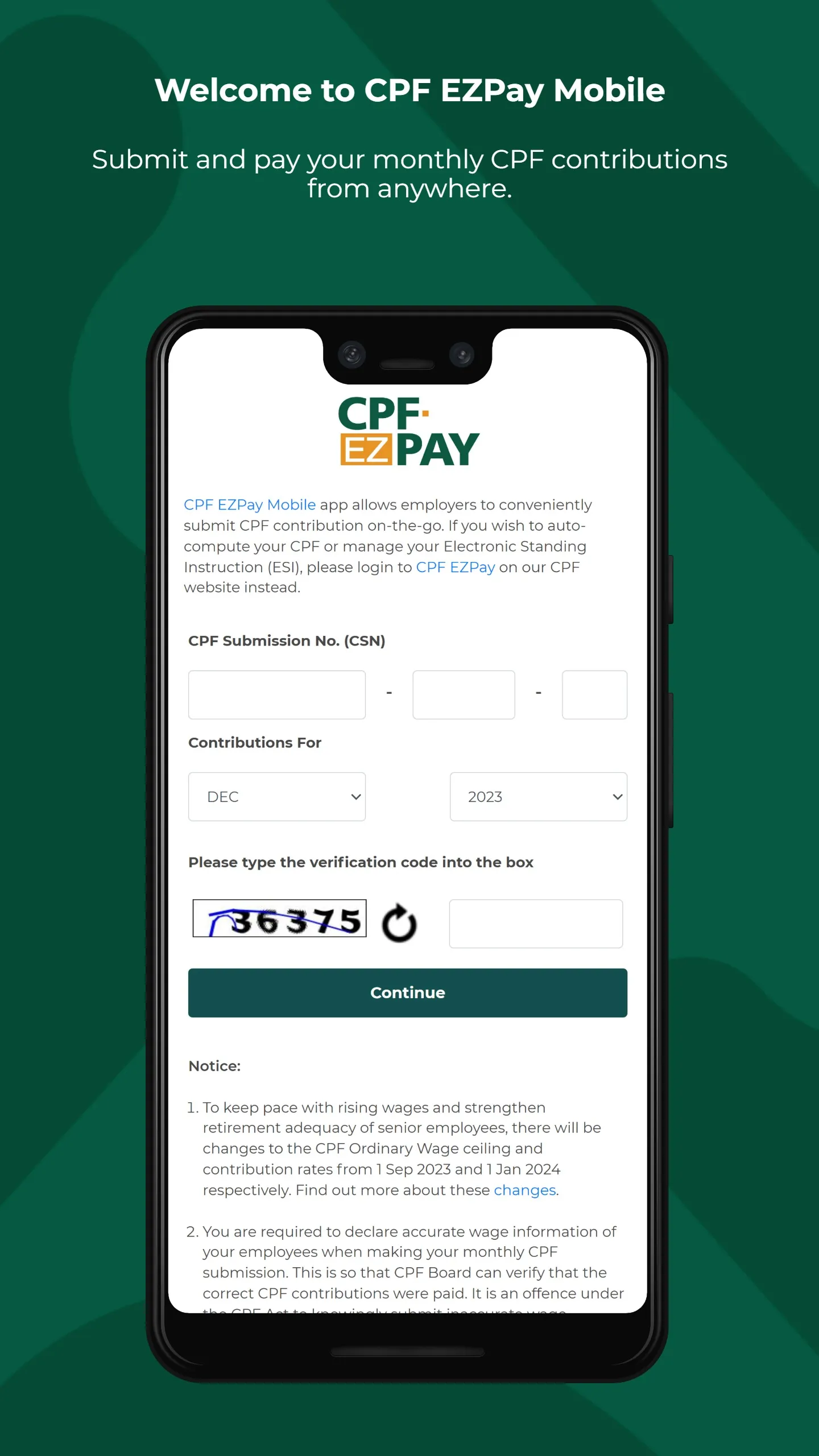 CPF EZPay Mobile | Indus Appstore | Screenshot