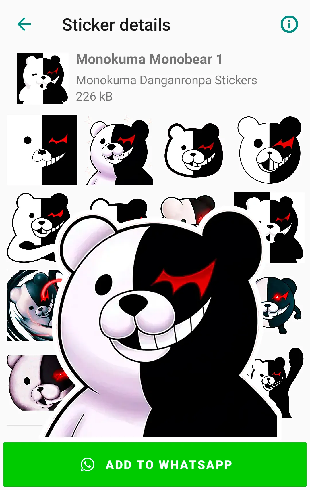 Monokuma Stickers for WhatsApp | Indus Appstore | Screenshot