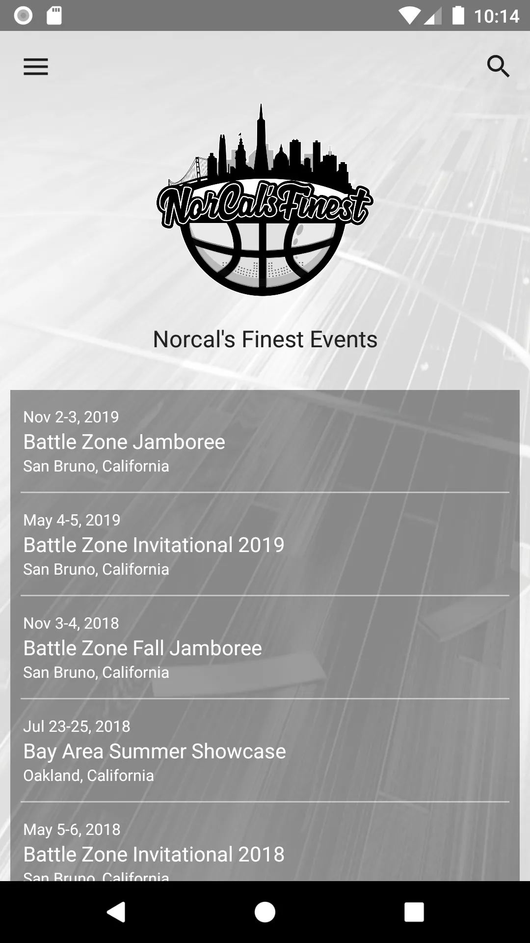 Norcal's Finest Events | Indus Appstore | Screenshot