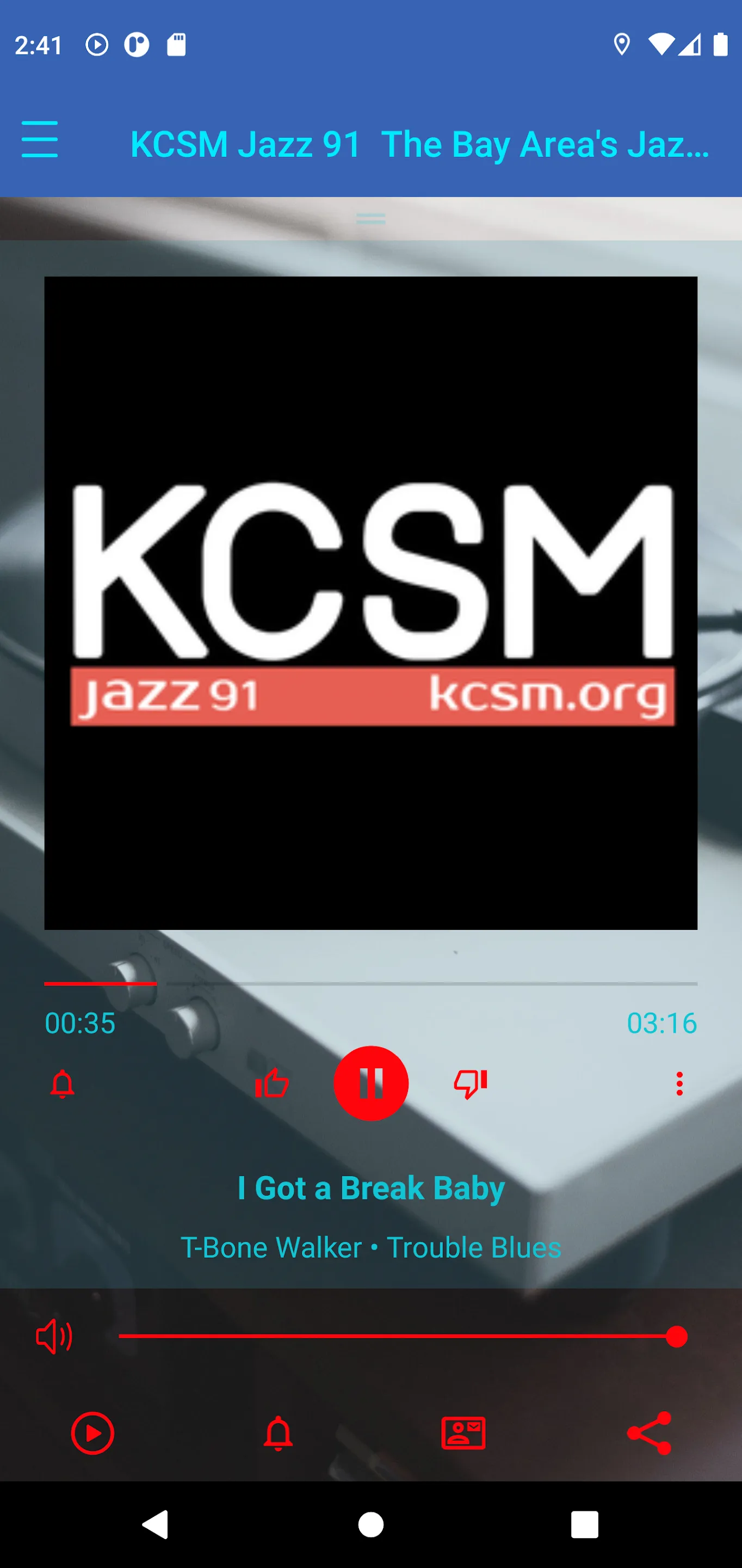 Jazz91 KCSM-FM | Indus Appstore | Screenshot