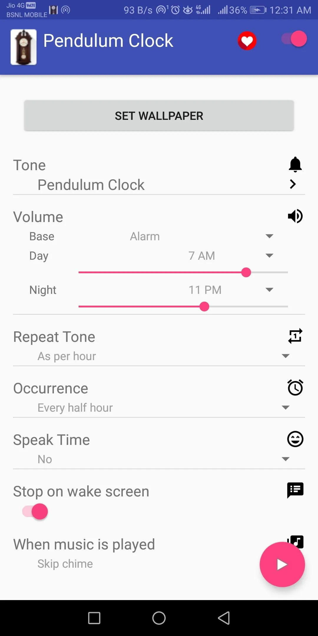 Pendulum Clock - Chime & Live  | Indus Appstore | Screenshot