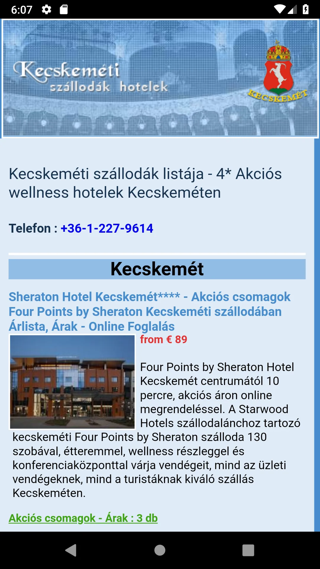 Kecskeméti hotelek és wellness | Indus Appstore | Screenshot