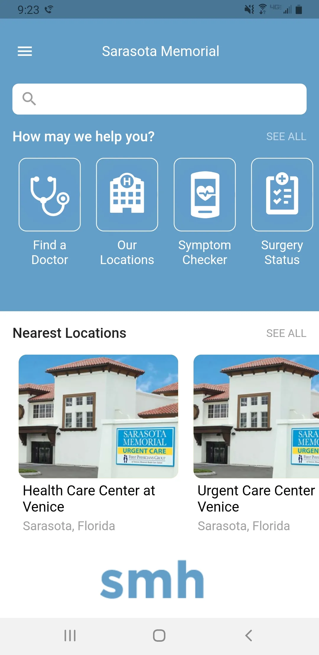 Sarasota Memorial | Indus Appstore | Screenshot