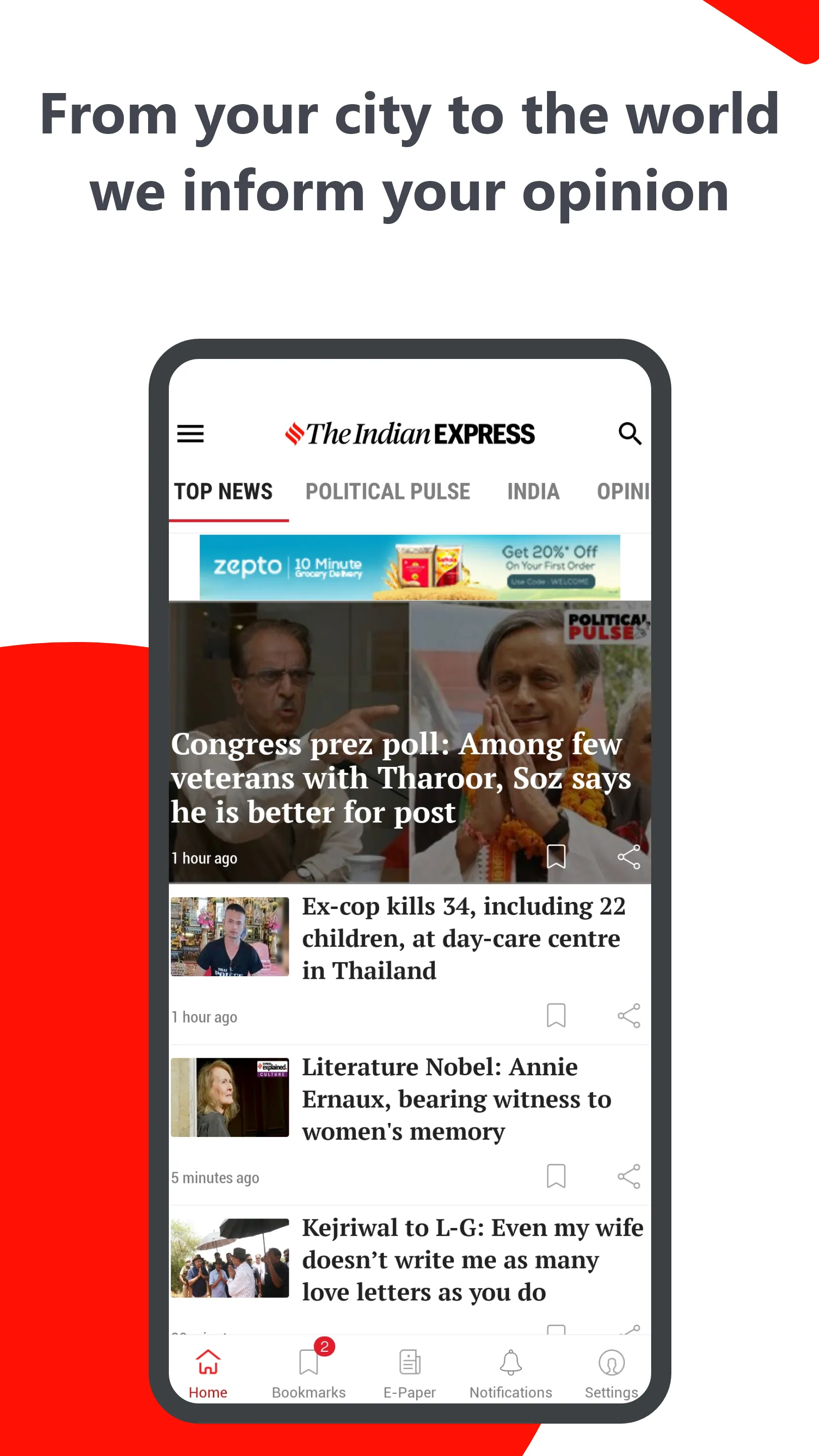 Indian Express News + Epaper | Indus Appstore | Screenshot